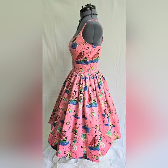 🪝Off The Hook - "Neverland" Jenny Dress Micheline Pitt Art Pinup Couture L - Picture 5 of 14